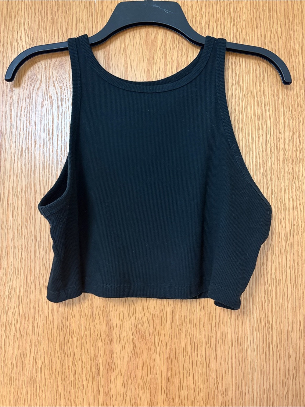 Wild & Fable Black Ribbed Cropped Tank Top | XL